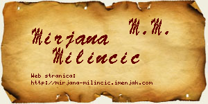 Mirjana Milinčić vizit kartica